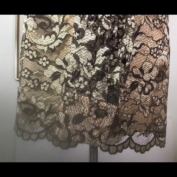 Conrad C Collection-lace over charmeuse top - Picture 4 of 6